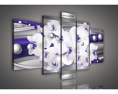 Mehrteiliges Wandbild mit Orchideenmotiv