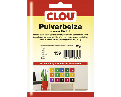 CLOU Pulverbeize Violett, wasserlösliches Holzbeizenpulver