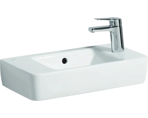 GEBERIT Handwaschbecken Renova Compact 50 cm Hahnloch rechts weiß mit KeraTect® Spezialglasur 276150600