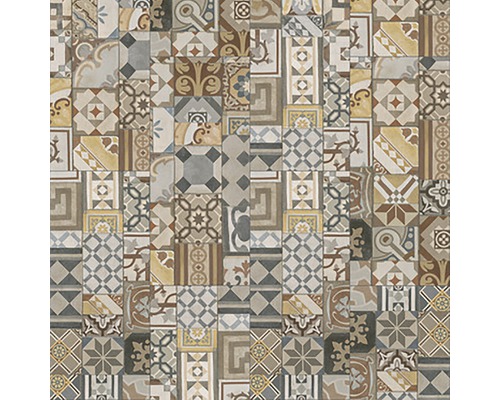 Fliesenmuster mit verschiedenen geometrischen und floralen Designs