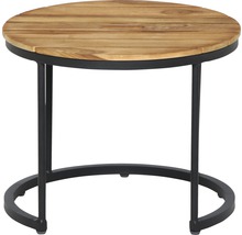 Runder Beistelltisch aus Holz und Metall
