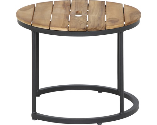 Gartentisch mit Teakholzplatte und Metallgestell