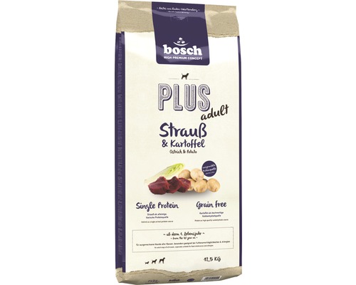 Hundefutter trocken, bosch Plus+ Strauss & Kartoffel 12,5 kg