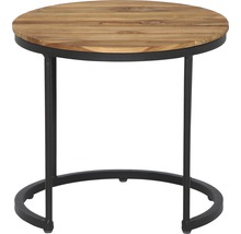 Runder Beistelltisch mit Tischplatte aus Holz und Metallgestell