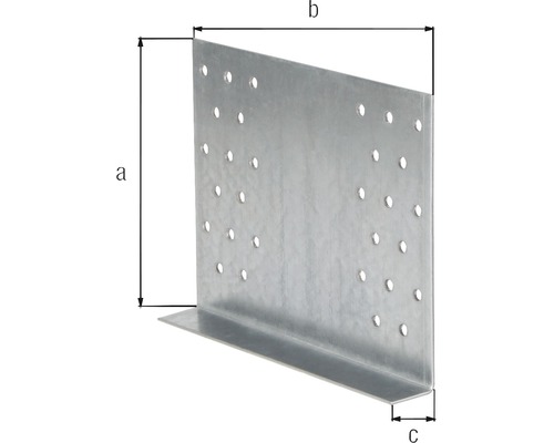 Lochwinkel aus Metall mit Maßangaben