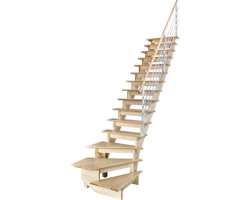 Holztreppe mit Geländer