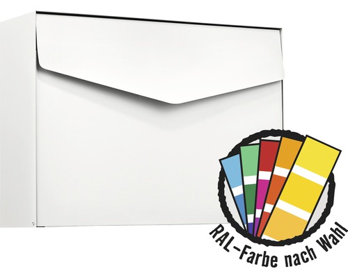 MEFA Briefkasten Stahl pulverbeschichtet BxHxT 430x312x110 mm Letter 112M in RAL Sonderfarbe nach Wunsch mit Klappe-0