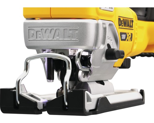 Detailansicht einer Stichsäge von DeWalt, 18 Volt.