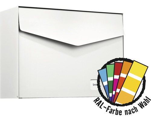 MEFA Briefkasten Stahl pulverbeschichtet BxHxT 430x312x178 mm Letter 113M in RAL Sonderfarbe nach Wunsch mit Klappe