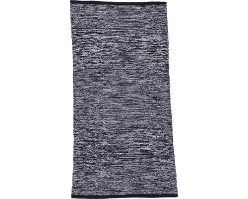 Fleckerlteppich Antalya schwarz-weiß meliert 60x200 cm-0