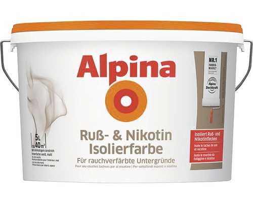 Alpina Nikotinsperre Wandfarbe weiß 5L