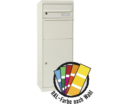 MEFA Paketbriefkasten Stahl pulverbeschichtet BxHxT 402/1091/310 mm Maple 6612M in RAL Sonderfarbe nach Wunsch Entnahme vorne 2-fach mit Namensschild-0