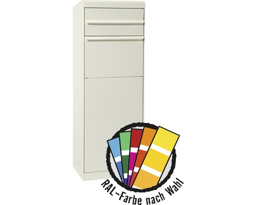 MEFA Paketbriefkasten Stahl pulverbeschichtet BxHxT 402/1091/310 mm Maple 6620M in RAL Sonderfarbe nach Wunsch Entnahme hinten 2-fach ohne Namensschild-0