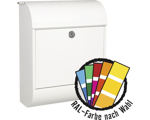 MEFA Briefkasten Stahl pulverbeschichtet BxHxT 352/450/160 mm Pearl 872 in RAL Sonderfarbe nach Wunsch mit Zeitungsfach-0