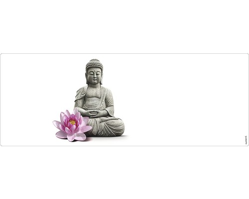Badrückwand mySPOTTI aqua Asia 120x45 cm Buddha Statue mit Lotusblume