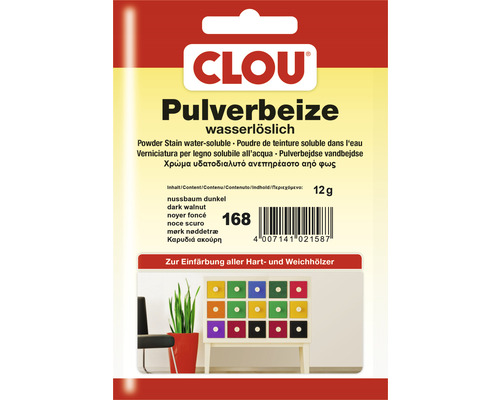 Clou Pulverbeize Nussbaum dunkel, wasserlösliche Holzbeize