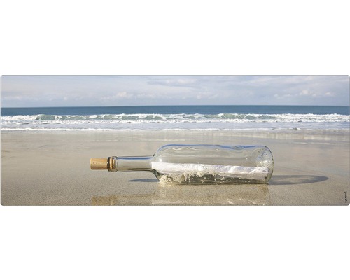 Badrückwand mySPOTTI aqua Message in.. 120x45 cm Flaschenpost am Strand mit Meer