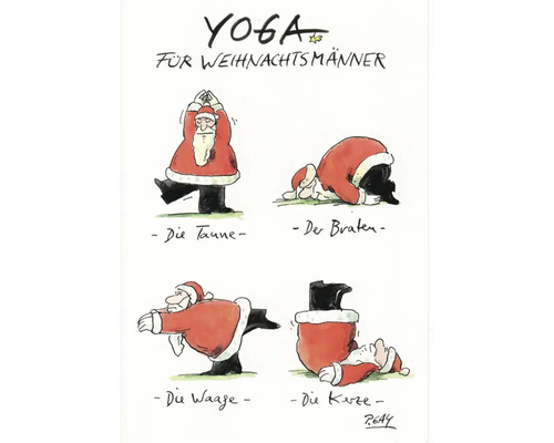 Weihnachtspostkarte Yoga für Weihnachtsmänner 10,5x14,8 cm