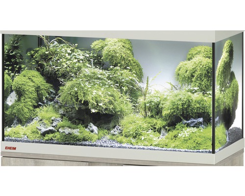 Aquarium, Glasbecken EHEIM GB 62 vivalineLED 150, ca. 61 x 51 x 54 cm, ca. 150 l, nur mit oberer Blende eiche grau, ohne Beleuchtung und weitere Technik, ohne Inhalt