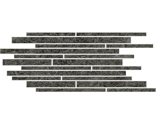 Feinsteinzeug Dekorfliese Discovery Carbon Muretto 30 x 60 cm Mosaikfliese in Streifenform für Wand- und Bodenbeläge
