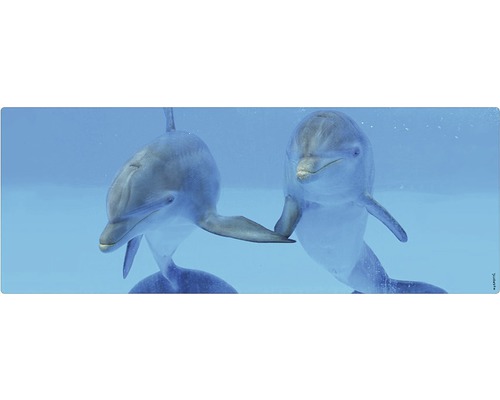 Badrückwand mySPOTTI aqua Delphin 120x45 cm Zwei Delfine im Wasser