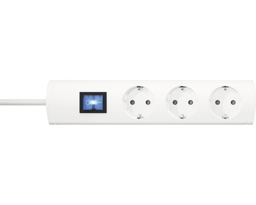 Steckdosenleiste 3-fach Schalter 90° H05VV-F3G1,5 weiß 1,4 m UNOversal mit Schutzkontaktstecker