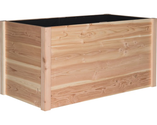 Rechteckiger Pflanzkasten aus Holz für den Garten
