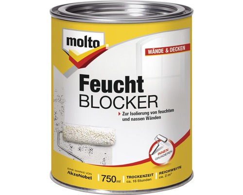 Molto Feucht Blocker Farbe, 750 ml Dose für Wände und Decken