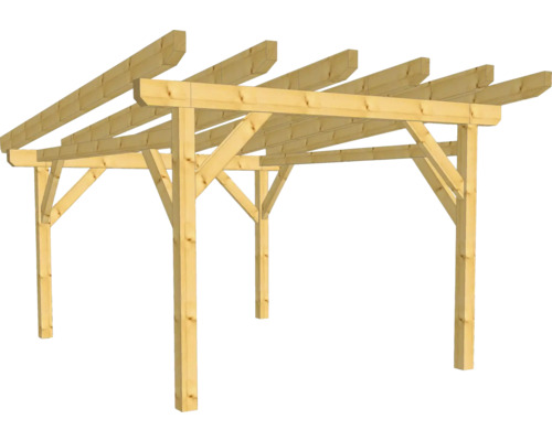 Holzkonstruktion Pultdach 300 x 450 cm-0