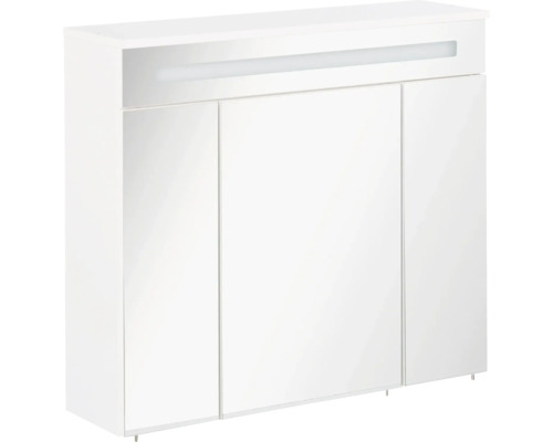 Spiegelschrank FACKELMANN Kara 80 x 22,5 x 70 cm weiß 3-türig LED IP 20