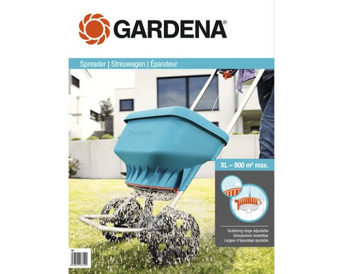 Gardena Streuwagen zur Gartendüngung mit einstellbarer Streubreite