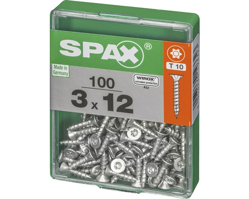 Spax Schrauben 3 x 12 Millimeter, 100 Stück in einer Packung