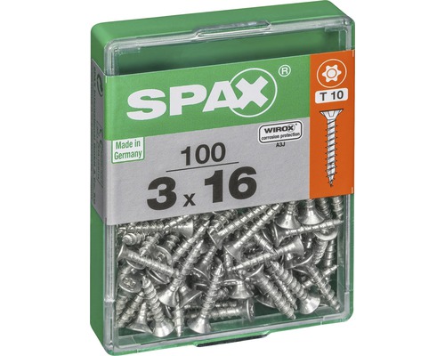 Spax Schrauben 3 x 16 Millimeter, 100 Stück in einer Packung