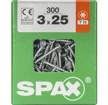 Packung mit 300 Spax Senkkopfschrauben 3 x 25 Millimeter mit T10 Torx Antrieb