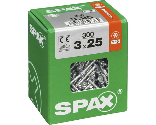 Spax Schrauben 3x25 Millimeter in grüner Verpackung
