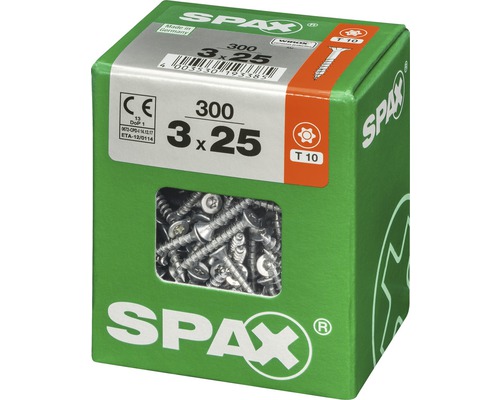 Spax Schrauben 3 x 25 Millimeter, 300 Stück Packung