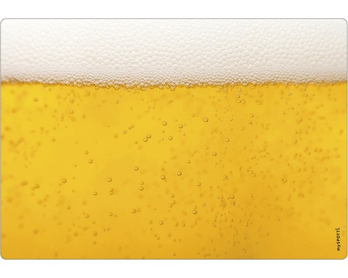 Küchenrückwand mySPOTTI pop Bier 59x41 cm Nahaufnahme von Bier mit Schaum und Kohlensäure
