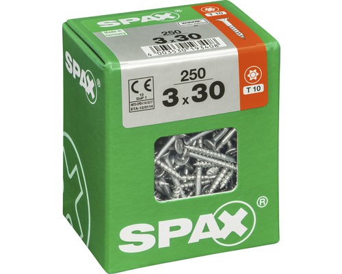 Spax Schrauben 3x30 Millimeter, 250 Stück in grüner Verpackung