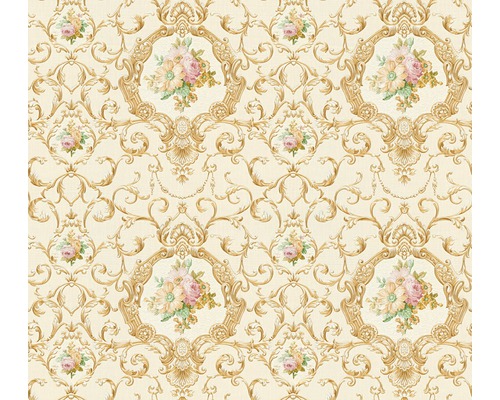 Vliestapete 34391-5 Chateau 5 Ornamente Floral creme gold