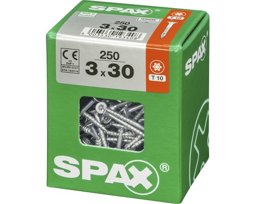 Spax Schrauben 3x30 Millimeter, 250 Stück in einer Packung