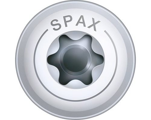 Detailansicht eines Spax Schraubenkopfes