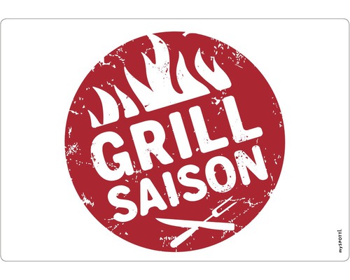 Küchenrückwand mySPOTTI pop Grillsaison 59x41 cm Grillsaison Symbol