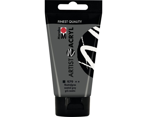 Marabu Künstler- Acrylfarbe Artist Acryl 979 Neutralgrau 75 ml