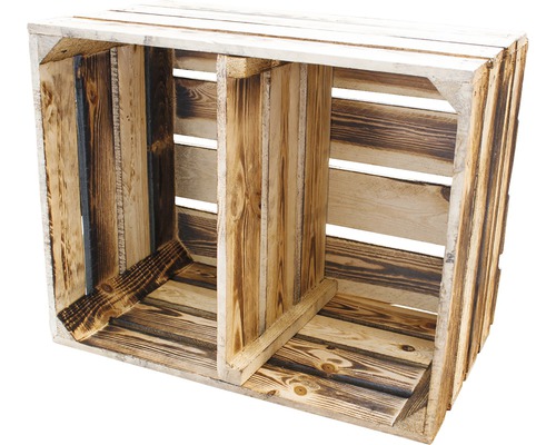 Holzkiste mit zwei Fächern