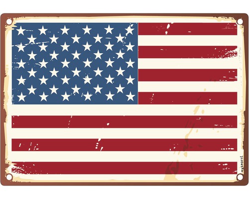 Küchenrückwand mySPOTTI pop United States 59x41 cm Metallschild mit amerikanischer Flagge