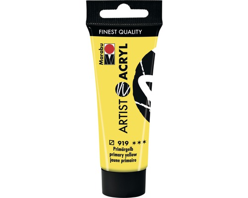 Marabu Acrylfarbe Artist Acryl primärgelb 919 22 ml Tube Künstler Acrylfarbe Primärgelb
