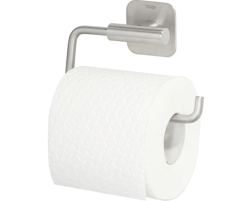 Toilettenpapierhalter aus Metall mit Papierrolle und Tiger Logo