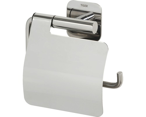 Toilettenpapierhalter Colar mit Deckel edelstahl poliert Tiger Logo Toilettenpapierhalter mit Deckel