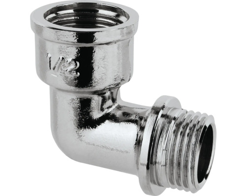 Winkel 90° 1/2" IG/AG messing verchromt Winkelverschraubung mit Innen- und Außengewinde