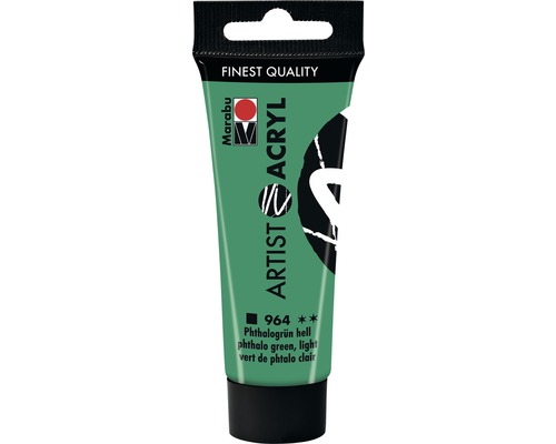 Marabu Acrylfarbe Artist Acryl phthalogrün hell 964 22 ml Tube Künstler Acrylfarbe Phthalogrün hell